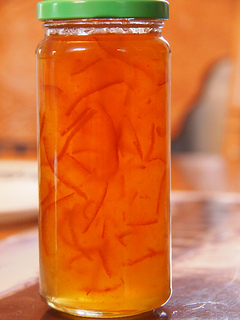 home canned marmalade jam in jar