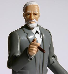 Model of Freud with cigar