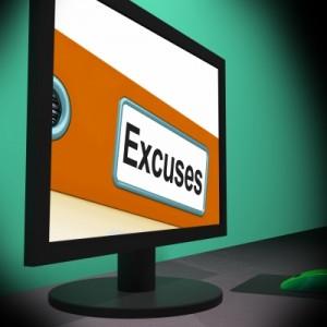 Computer Monitor with "excuses"