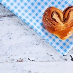 Heart-shaped cinnamon roll
