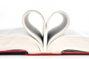 Storytelling heart in book
