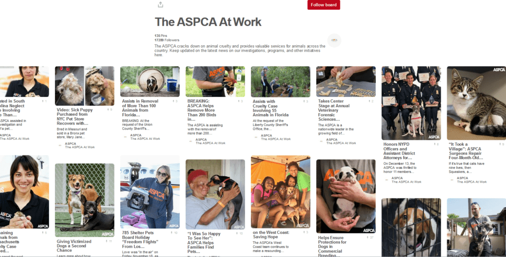 ASPCA Pinterest board