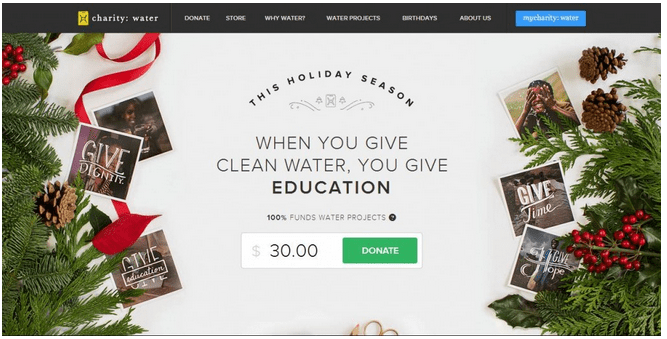 Doantion Landing Page Takeover Charity Water