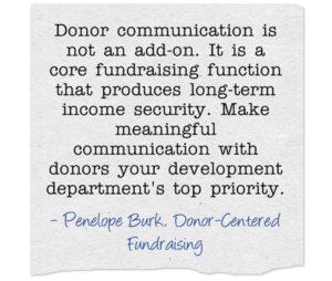Donor communication is not an add on