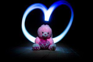 Stuffed animal with heart of light