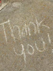 Chalk thank you drawing