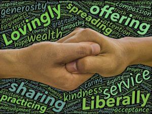 Generosity - hands shaking