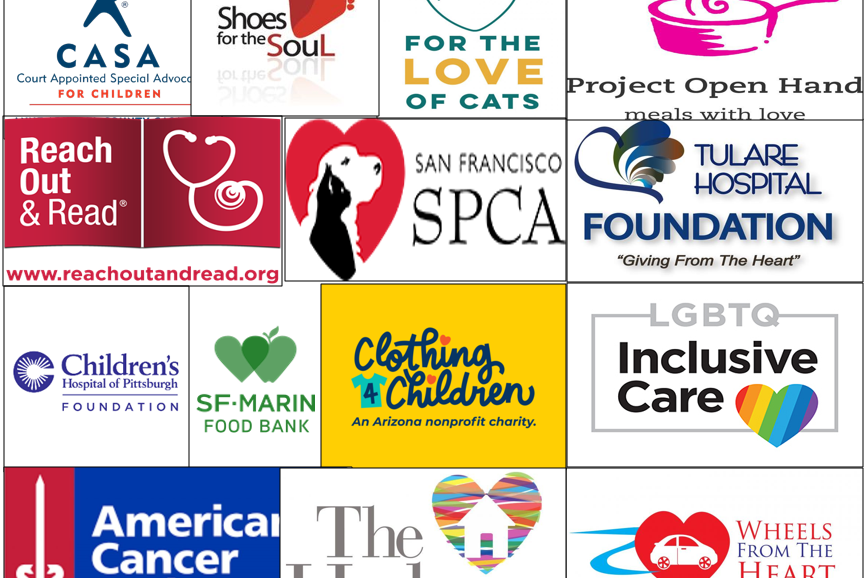 Collage of nopnprofit heart logos
