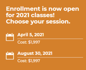 Enrollment is now open for 2021 classes.