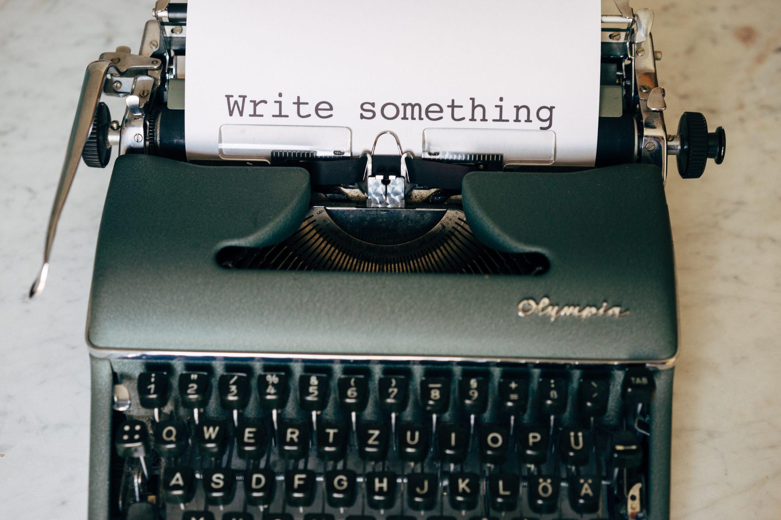 Write something at the typewriter
