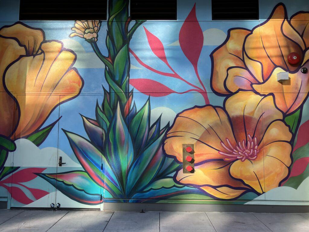 Floral painted wall, San Francisco