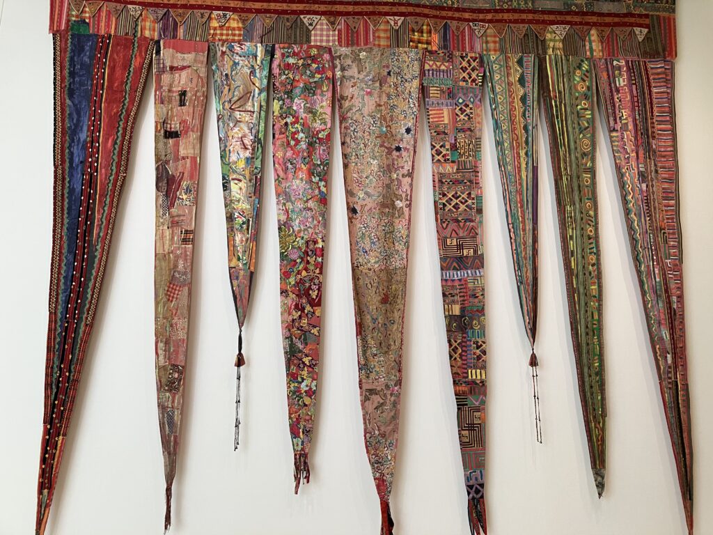 Fabric art by Pacita Abad. San Francisco Museum of Modern Art show, 1-2024.