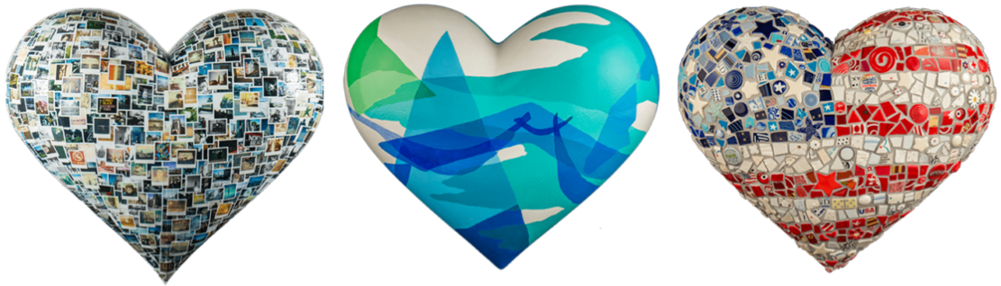 Three San Francisco Hearts. Polaroid Heart. Heartwave. Broad Stripes and Bright-Stars. Benefit for San Francisco General Hospital Foundation.