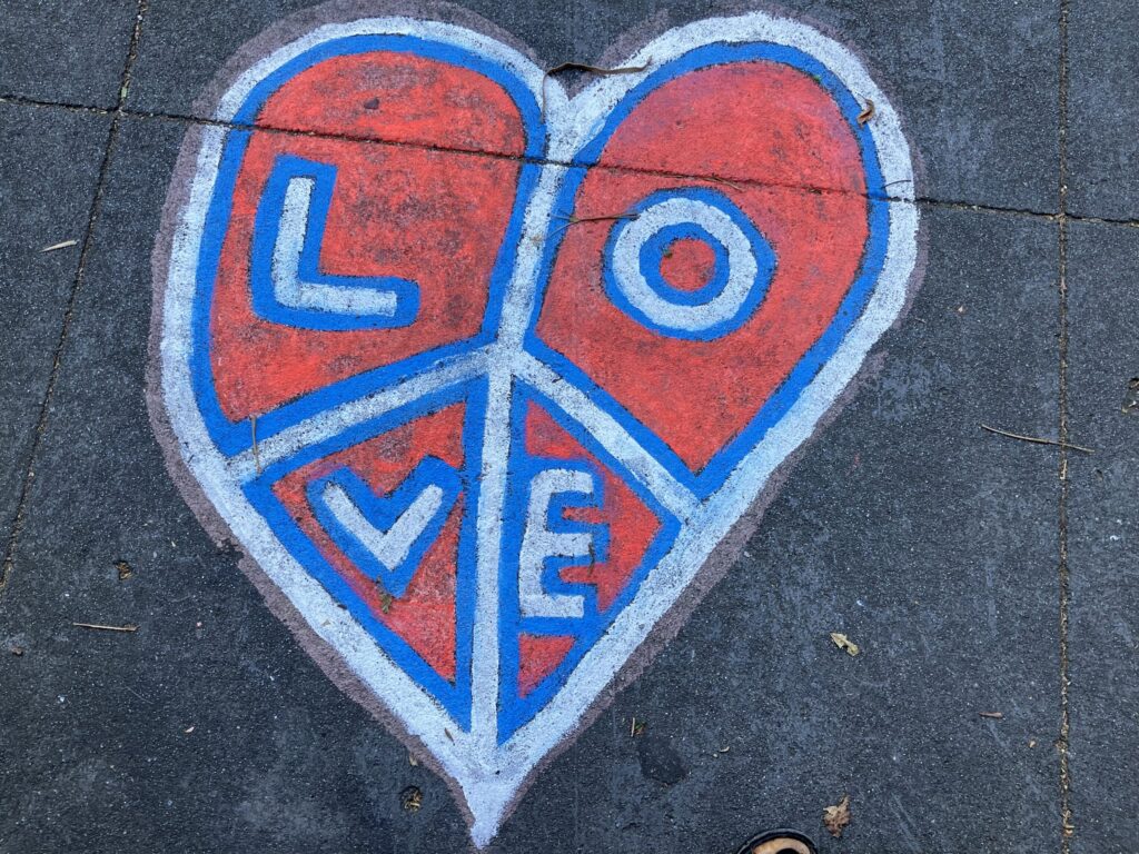 Heart on a sidewalk