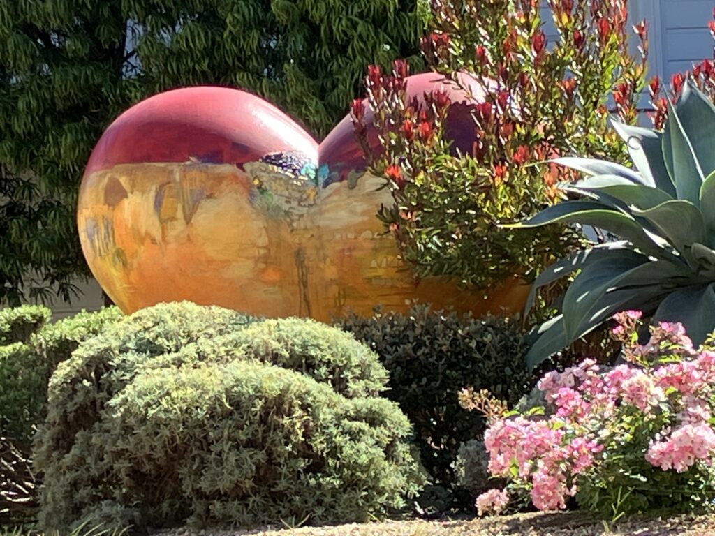 Heart sculpture that found its way to a garden home