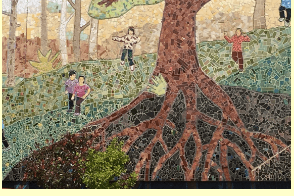 We plant trees not for ourselves mural