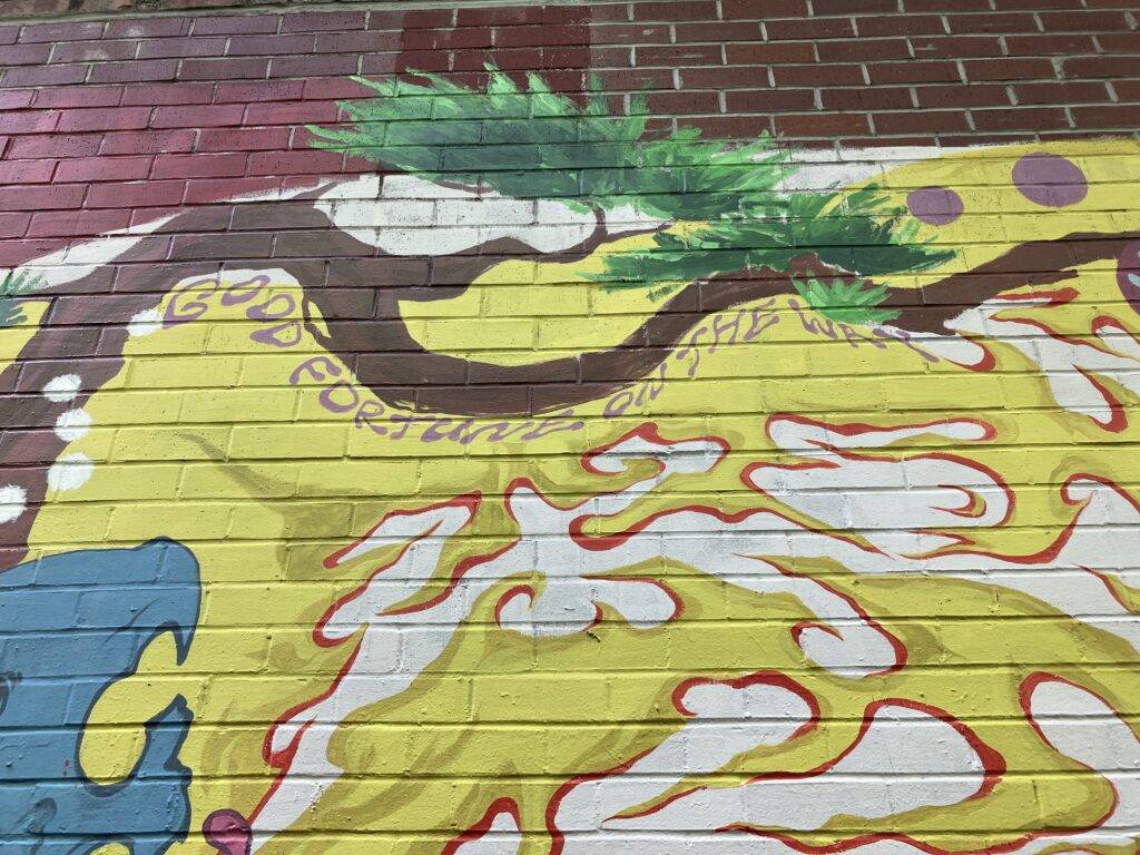 "Good fortune on the way" wall mural