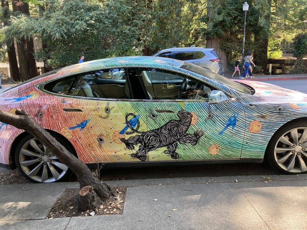Art car parked on the street