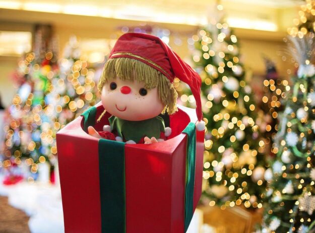 Holiday elf jack-in-the-box