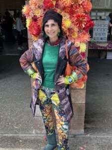 Claire photo with dahlias