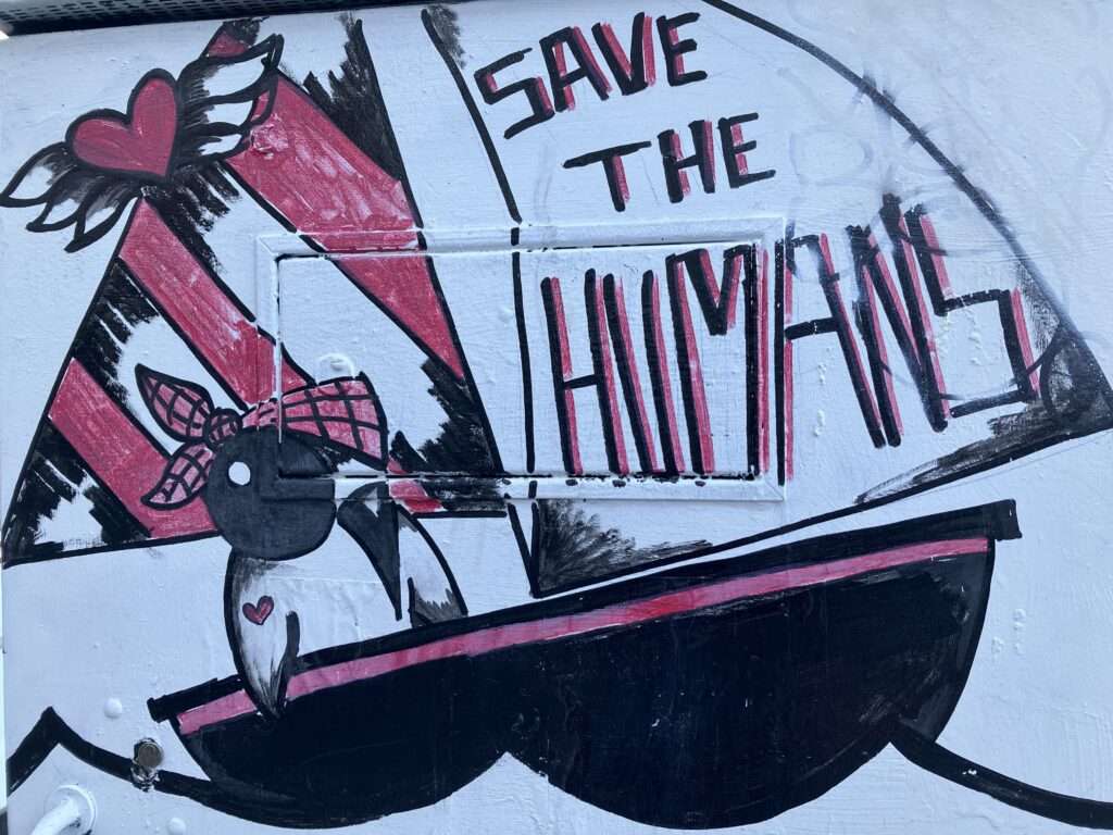 From an outdoor wall mural