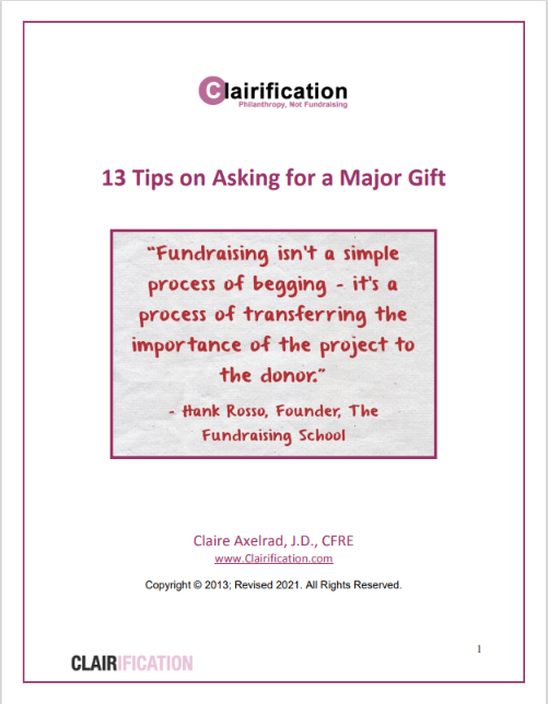 13 Tips on Asking for a Major Gift-Cover